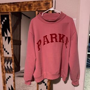 Parke Rose Sweatshirt with Bold Lettering